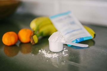 Oranges, bananas and a scoop of protein powder