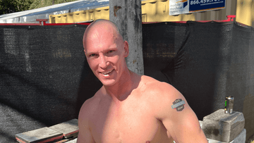 Athlete who just finished a workout at a CrossFit competition